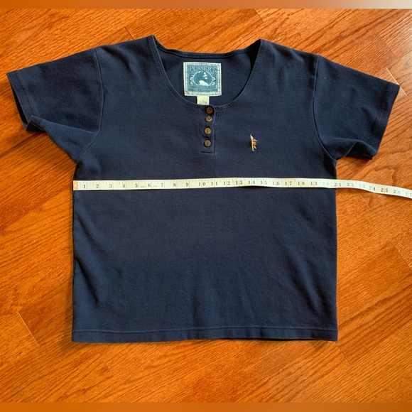 Pushers West Indies, women’s short sleeved, navy sailing shirt, size Lg. - Picture 10 of 11